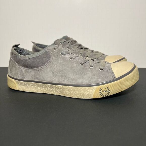 Womens UGG Evera Gray Sheepskin Lined Low Top Shoes / Size 7 - Picture 1 of 9